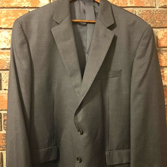 Ralph Lauren RRL 100% Wool Gray Pinstriped Suit 48R - Picture 4 of 15